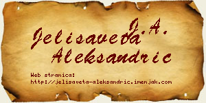 Jelisaveta Aleksandrić vizit kartica